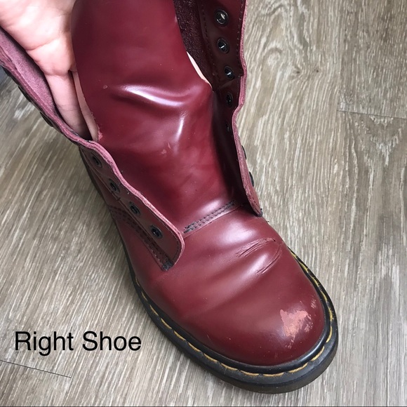 Dr. Martens Original 1460 Smooth Leather Lace Up Boots Cherry Red Size US 6 - Picture 10 of 17